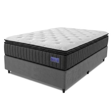 Cama Box Casal Colchão Ortopédico Titã Molas Ensacadas Pillow Top 138x188x72cm Hip Sleep