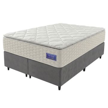 Cama Box King Colchão Ortopédico Atena Molas Ensacadas Pillow Top 193x203x76cm Hip Sleep