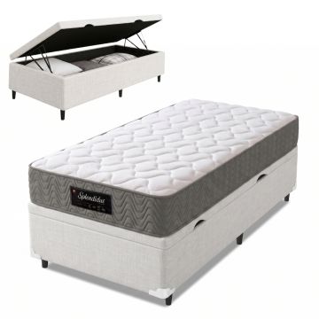 Cama Box Baú Colchão Solteiro Molas Ensacadas Splendido 88x188x65cm Munhoz