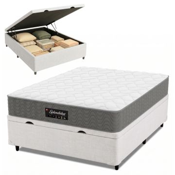Cama Box Baú Colchão Casal Molas Ensacadas Splendido 138x188x65cm Munhoz