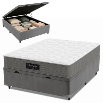 Cama Box Baú Colchão Casal Molas Ensacadas Splendido 138x188x65cm Munhoz