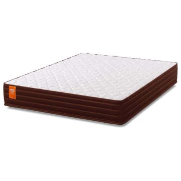 Colchão Casal Molas Qatar 138x188x22cm Marrom / Branco - Suporta até 200kg por Pessoa