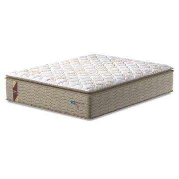 Colchão Casal Molas Guarda Costas Max Pillow Top 138x188x40cm Bege / Branco Probel