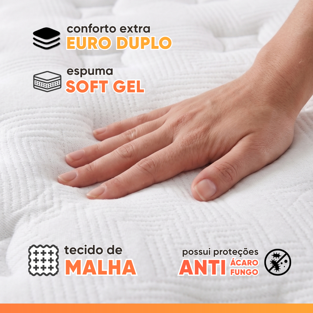 Colchão King Molas Ensacadas Euro Pillow Double Face Pró Hotel 193x203x31cm Probel Até 150kg